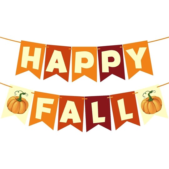 SP; Pre-Strung Happy Fall Banner Autumn Thanksgiving Party Decorations; Category:Banners; Image:1